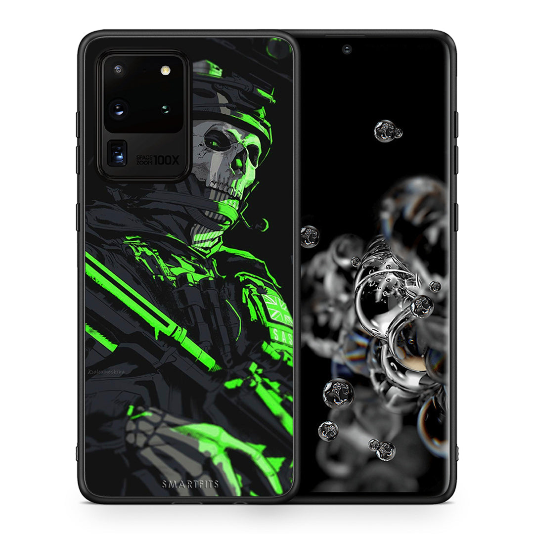 Θήκη Αγίου Βαλεντίνου Samsung S20 Ultra Green Soldier από τη Smartfits με σχέδιο στο πίσω μέρος και μαύρο περίβλημα | Samsung S20 Ultra Green Soldier case with colorful back and black bezels