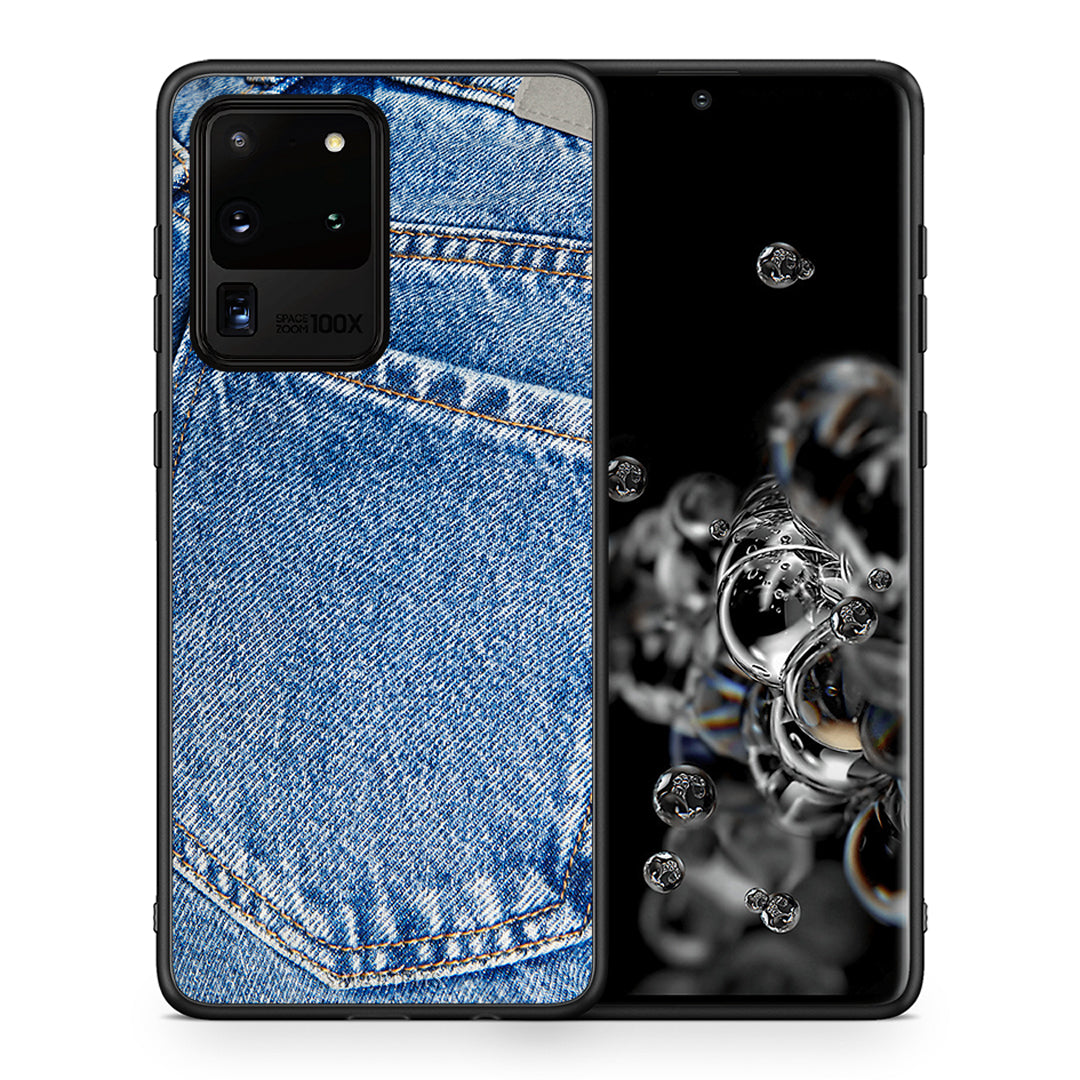 Θήκη Samsung S20 Ultra Jeans Pocket από τη Smartfits με σχέδιο στο πίσω μέρος και μαύρο περίβλημα | Samsung S20 Ultra Jeans Pocket case with colorful back and black bezels