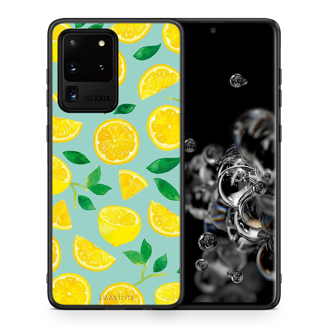 Θήκη Samsung S20 Ultra Lemons από τη Smartfits με σχέδιο στο πίσω μέρος και μαύρο περίβλημα | Samsung S20 Ultra Lemons case with colorful back and black bezels
