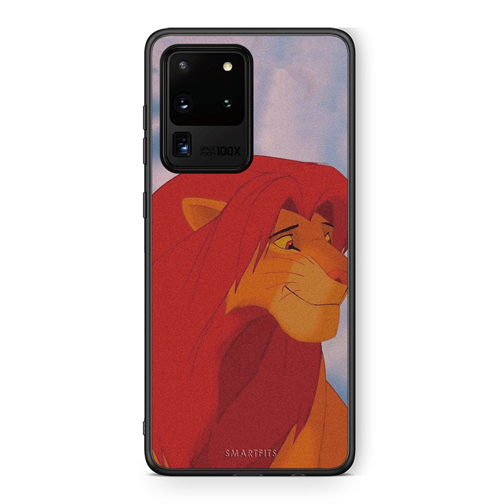 Samsung S20 Ultra Lion Love 1 Θήκη Αγίου Βαλεντίνου από τη Smartfits με σχέδιο στο πίσω μέρος και μαύρο περίβλημα | Smartphone case with colorful back and black bezels by Smartfits