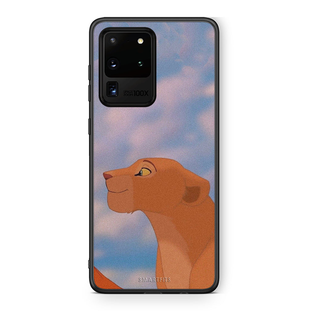 Samsung S20 Ultra Lion Love 2 Θήκη Αγίου Βαλεντίνου από τη Smartfits με σχέδιο στο πίσω μέρος και μαύρο περίβλημα | Smartphone case with colorful back and black bezels by Smartfits