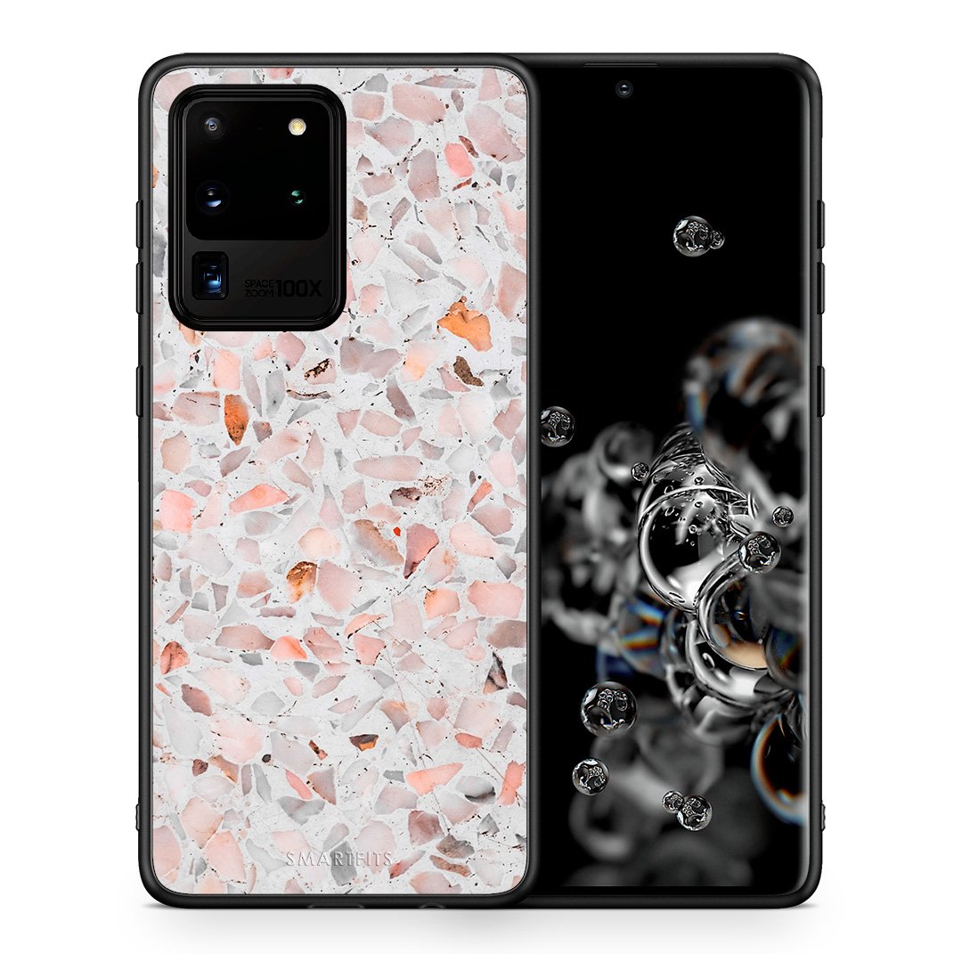 Θήκη Samsung S20 Ultra Marble Terrazzo από τη Smartfits με σχέδιο στο πίσω μέρος και μαύρο περίβλημα | Samsung S20 Ultra Marble Terrazzo case with colorful back and black bezels