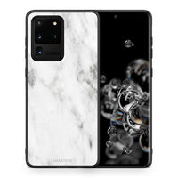 Thumbnail for Θήκη Samsung S20 Ultra White Marble από τη Smartfits με σχέδιο στο πίσω μέρος και μαύρο περίβλημα | Samsung S20 Ultra White Marble case with colorful back and black bezels