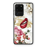 Thumbnail for Samsung S20 Ultra Red Lips θήκη από τη Smartfits με σχέδιο στο πίσω μέρος και μαύρο περίβλημα | Smartphone case with colorful back and black bezels by Smartfits