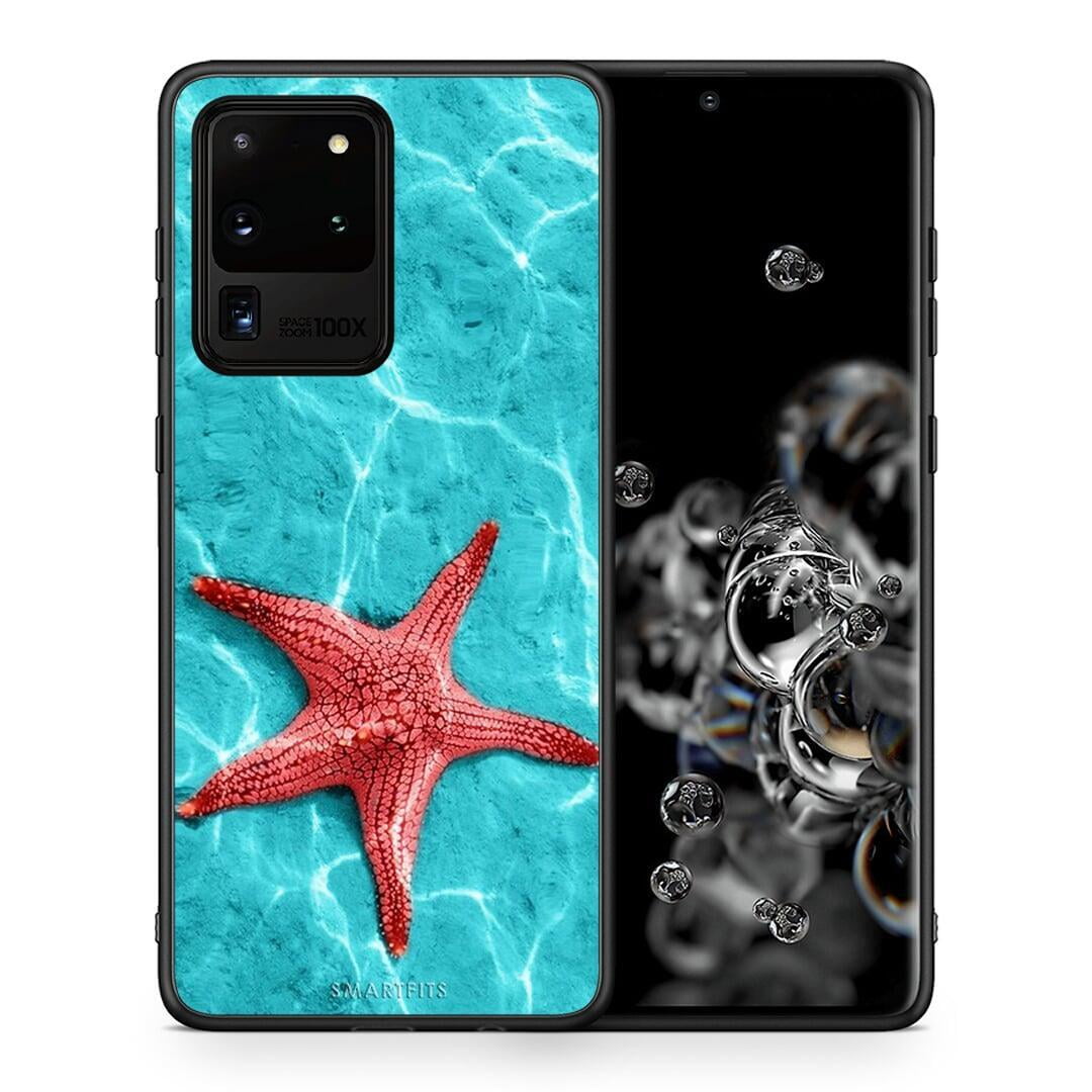 Θήκη Samsung S20 Ultra Red Starfish από τη Smartfits με σχέδιο στο πίσω μέρος και μαύρο περίβλημα | Samsung S20 Ultra Red Starfish case with colorful back and black bezels