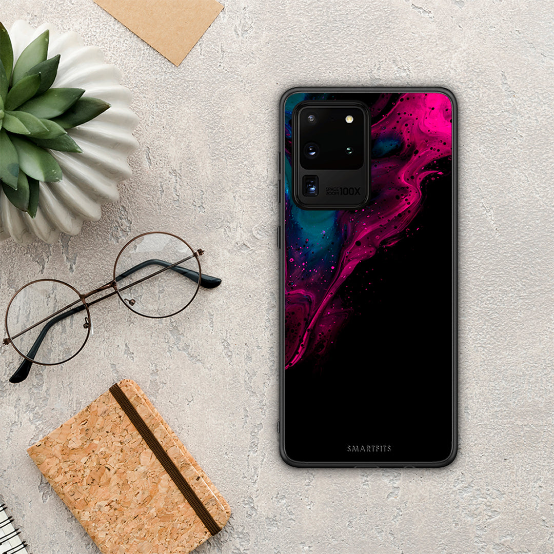 Watercolor Pink Black - Samsung Galaxy S20 Ultra Case