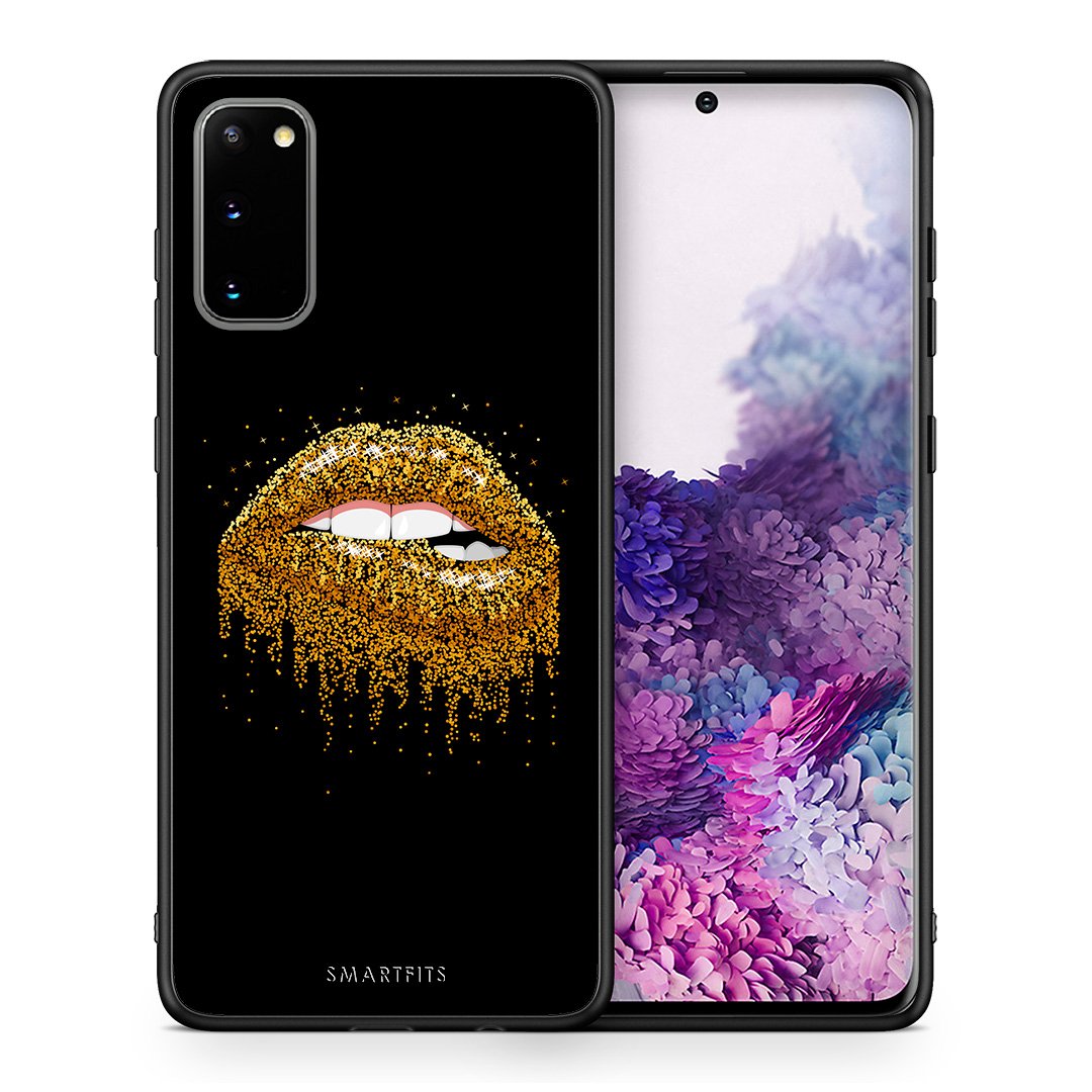 Θήκη Samsung S20 Golden Valentine από τη Smartfits με σχέδιο στο πίσω μέρος και μαύρο περίβλημα | Samsung S20 Golden Valentine case with colorful back and black bezels