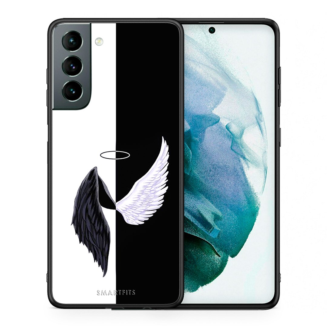 Θήκη Samsung S21 Angels Demons από τη Smartfits με σχέδιο στο πίσω μέρος και μαύρο περίβλημα | Samsung S21 Angels Demons case with colorful back and black bezels