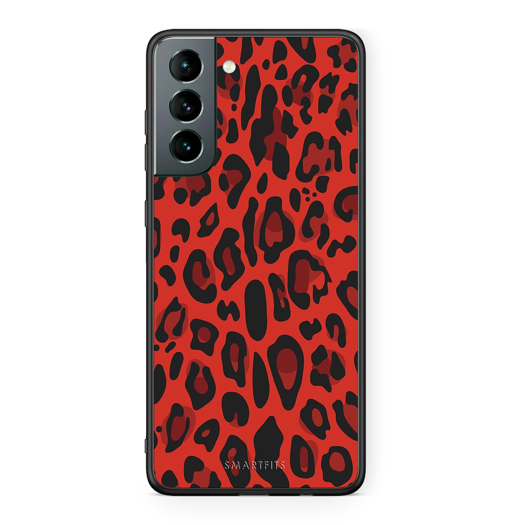 4 - Samsung S21 Red Leopard Animal case, cover, bumper