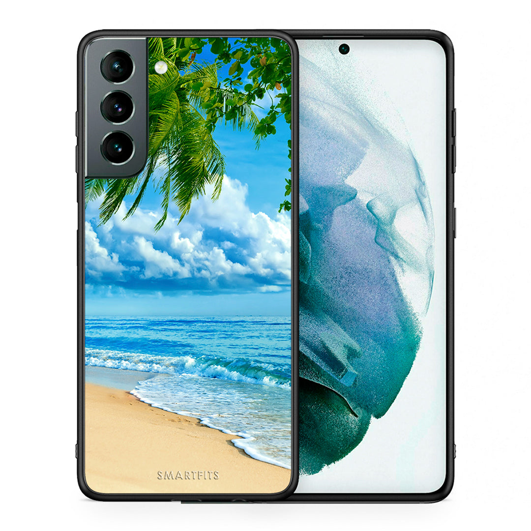 Θήκη Samsung S21 Beautiful Beach από τη Smartfits με σχέδιο στο πίσω μέρος και μαύρο περίβλημα | Samsung S21 Beautiful Beach case with colorful back and black bezels