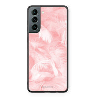 Thumbnail for 33 - Samsung S21 Pink Feather Boho case, cover, bumper