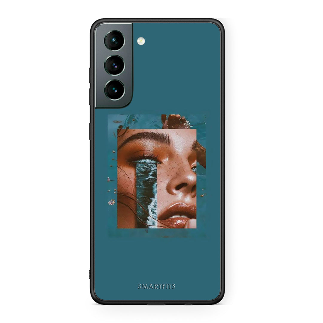 Samsung S21 Cry An Ocean θήκη από τη Smartfits με σχέδιο στο πίσω μέρος και μαύρο περίβλημα | Smartphone case with colorful back and black bezels by Smartfits