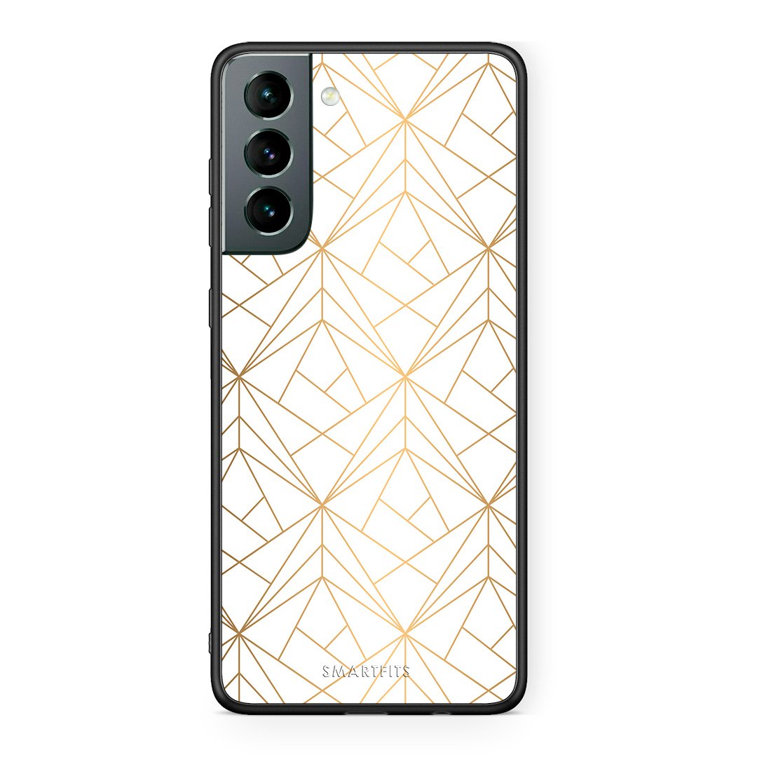 111 - Samsung S21 Luxury White Geometric case, cover, bumper