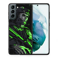 Thumbnail for Θήκη Αγίου Βαλεντίνου Samsung S21 Green Soldier από τη Smartfits με σχέδιο στο πίσω μέρος και μαύρο περίβλημα | Samsung S21 Green Soldier case with colorful back and black bezels