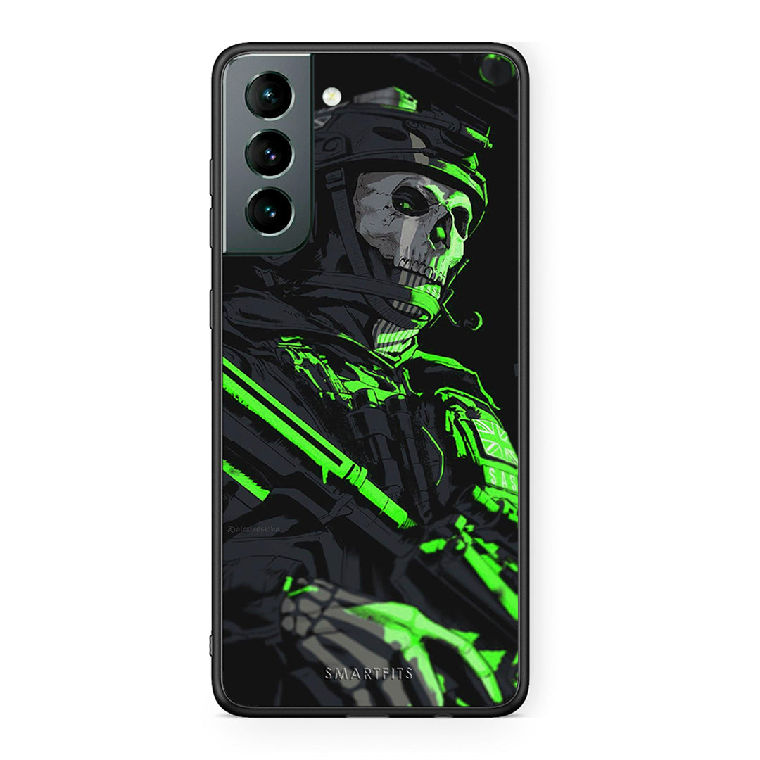 Samsung S21 Green Soldier Θήκη Αγίου Βαλεντίνου από τη Smartfits με σχέδιο στο πίσω μέρος και μαύρο περίβλημα | Smartphone case with colorful back and black bezels by Smartfits