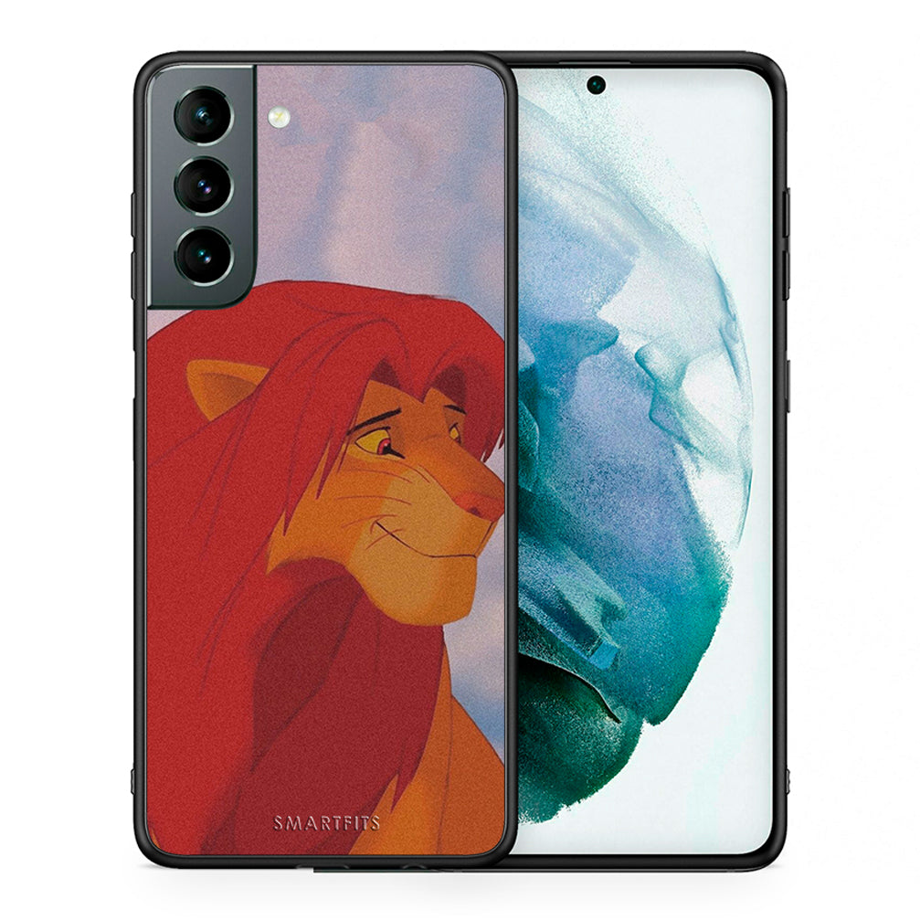 Θήκη Αγίου Βαλεντίνου Samsung S21 Lion Love 1 από τη Smartfits με σχέδιο στο πίσω μέρος και μαύρο περίβλημα | Samsung S21 Lion Love 1 case with colorful back and black bezels