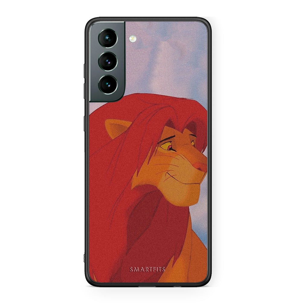 Samsung S21 Lion Love 1 Θήκη Αγίου Βαλεντίνου από τη Smartfits με σχέδιο στο πίσω μέρος και μαύρο περίβλημα | Smartphone case with colorful back and black bezels by Smartfits