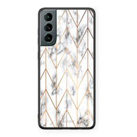 Thumbnail for 44 - Samsung S21 Gold Geometric Marble case, cover, bumper