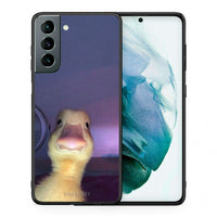 Thumbnail for Θήκη Samsung S21 Meme Duck από τη Smartfits με σχέδιο στο πίσω μέρος και μαύρο περίβλημα | Samsung S21 Meme Duck case with colorful back and black bezels