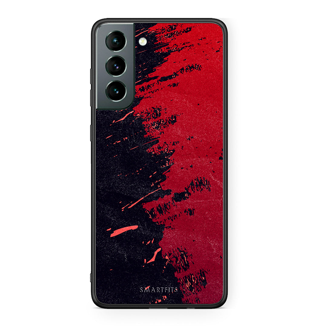 Samsung S21 Red Paint Θήκη Αγίου Βαλεντίνου από τη Smartfits με σχέδιο στο πίσω μέρος και μαύρο περίβλημα | Smartphone case with colorful back and black bezels by Smartfits