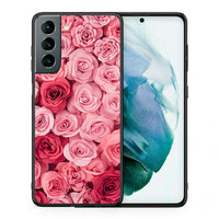 Thumbnail for Θήκη Samsung S21 RoseGarden Valentine από τη Smartfits με σχέδιο στο πίσω μέρος και μαύρο περίβλημα | Samsung S21 RoseGarden Valentine case with colorful back and black bezels