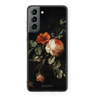 Thumbnail for Samsung S21 Vintage Roses θήκη από τη Smartfits με σχέδιο στο πίσω μέρος και μαύρο περίβλημα | Smartphone case with colorful back and black bezels by Smartfits