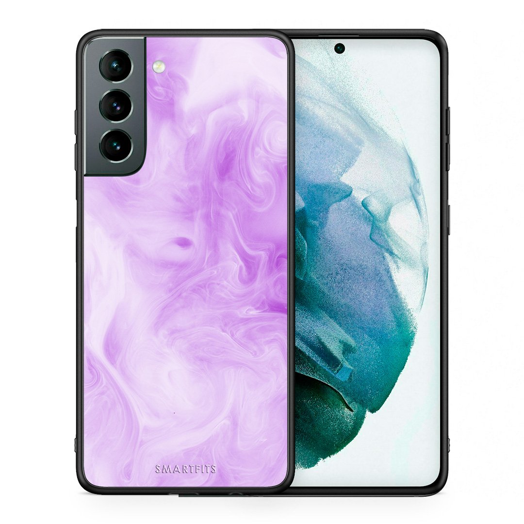 Θήκη Samsung S21 Lavender Watercolor από τη Smartfits με σχέδιο στο πίσω μέρος και μαύρο περίβλημα | Samsung S21 Lavender Watercolor case with colorful back and black bezels