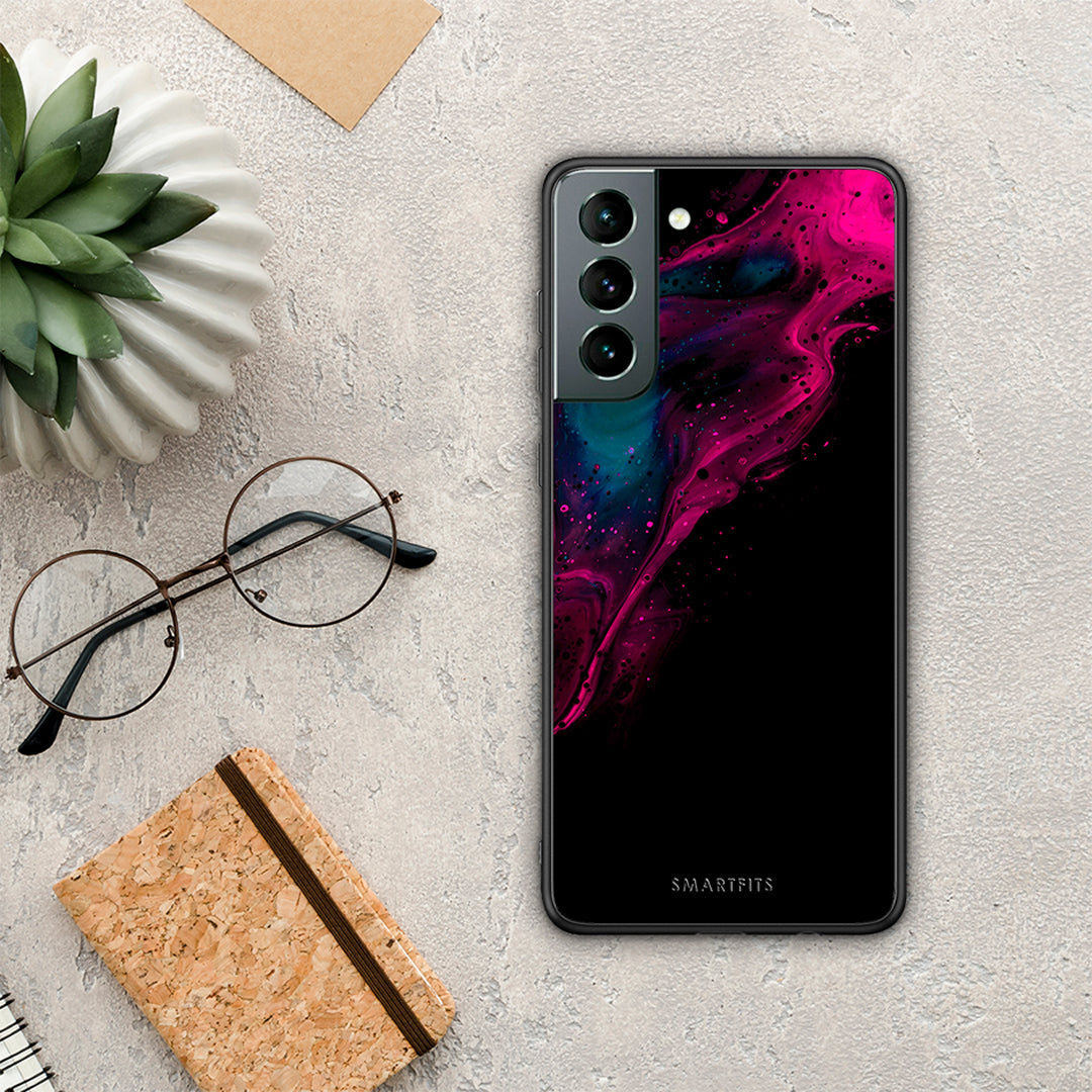 Watercolor Pink Black - Samsung Galaxy S21 case