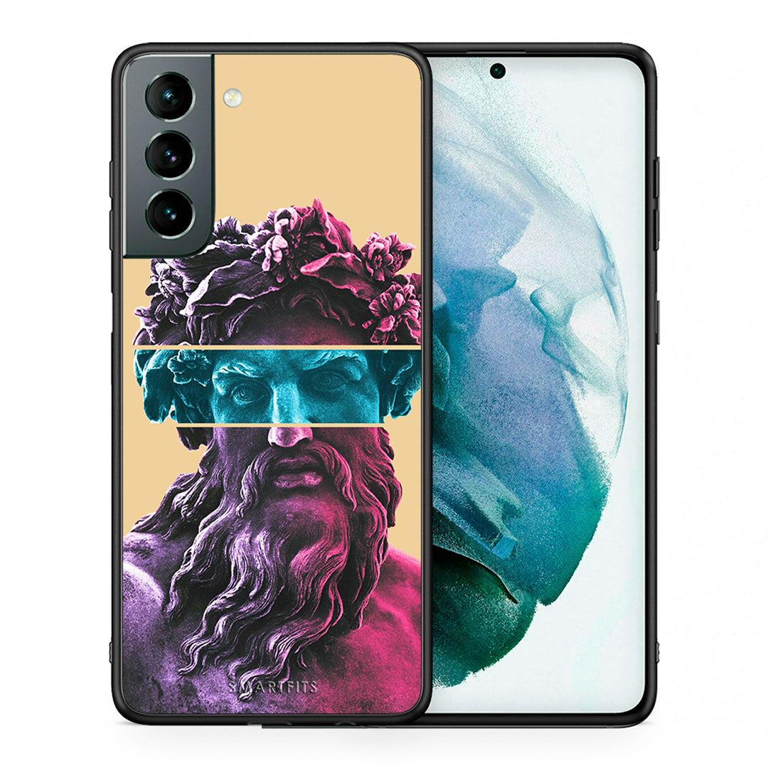 Θήκη Αγίου Βαλεντίνου Samsung S21 Zeus Art από τη Smartfits με σχέδιο στο πίσω μέρος και μαύρο περίβλημα | Samsung S21 Zeus Art case with colorful back and black bezels