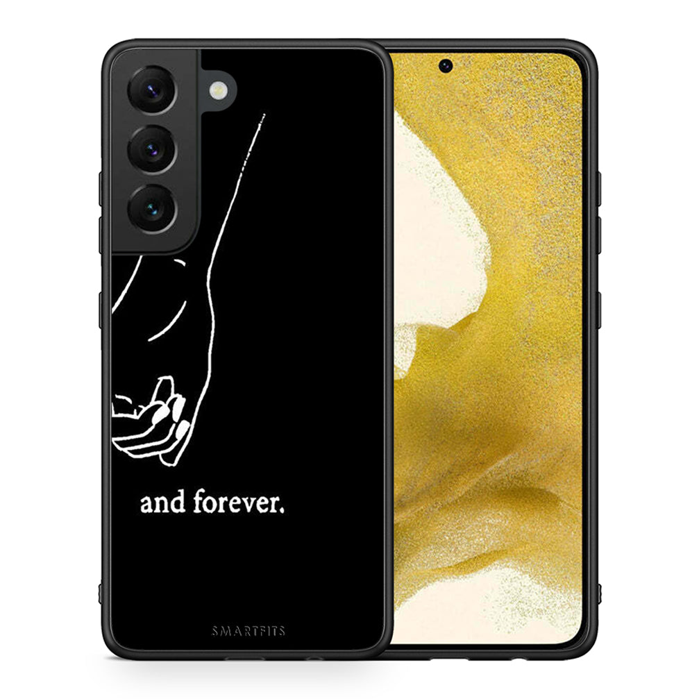 Θήκη Αγίου Βαλεντίνου Samsung S22 Always & Forever 2 από τη Smartfits με σχέδιο στο πίσω μέρος και μαύρο περίβλημα | Samsung S22 Always & Forever 2 case with colorful back and black bezels