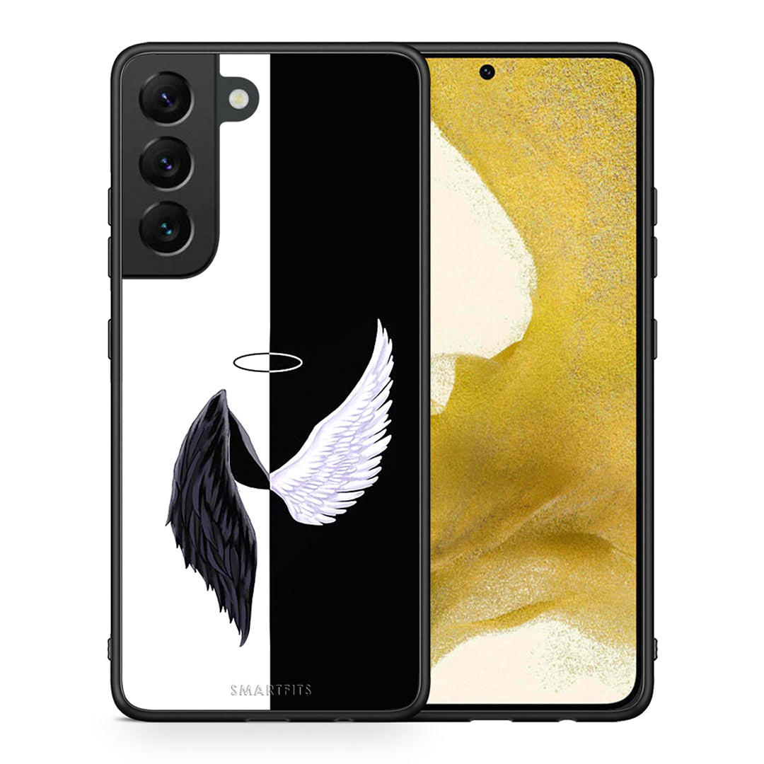 Θήκη Samsung S22 Angels Demons από τη Smartfits με σχέδιο στο πίσω μέρος και μαύρο περίβλημα | Samsung S22 Angels Demons case with colorful back and black bezels