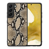 Thumbnail for Θήκη Samsung S22 Fashion Snake Animal από τη Smartfits με σχέδιο στο πίσω μέρος και μαύρο περίβλημα | Samsung S22 Fashion Snake Animal case with colorful back and black bezels
