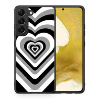 Thumbnail for Θήκη Samsung S22 Black Hearts από τη Smartfits με σχέδιο στο πίσω μέρος και μαύρο περίβλημα | Samsung S22 Black Hearts case with colorful back and black bezels