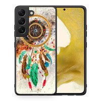 Thumbnail for Θήκη Samsung S22 DreamCatcher Boho από τη Smartfits με σχέδιο στο πίσω μέρος και μαύρο περίβλημα | Samsung S22 DreamCatcher Boho case with colorful back and black bezels