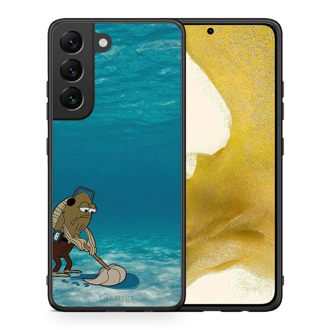 Θήκη Samsung S22 Clean The Ocean από τη Smartfits με σχέδιο στο πίσω μέρος και μαύρο περίβλημα | Samsung S22 Clean The Ocean case with colorful back and black bezels