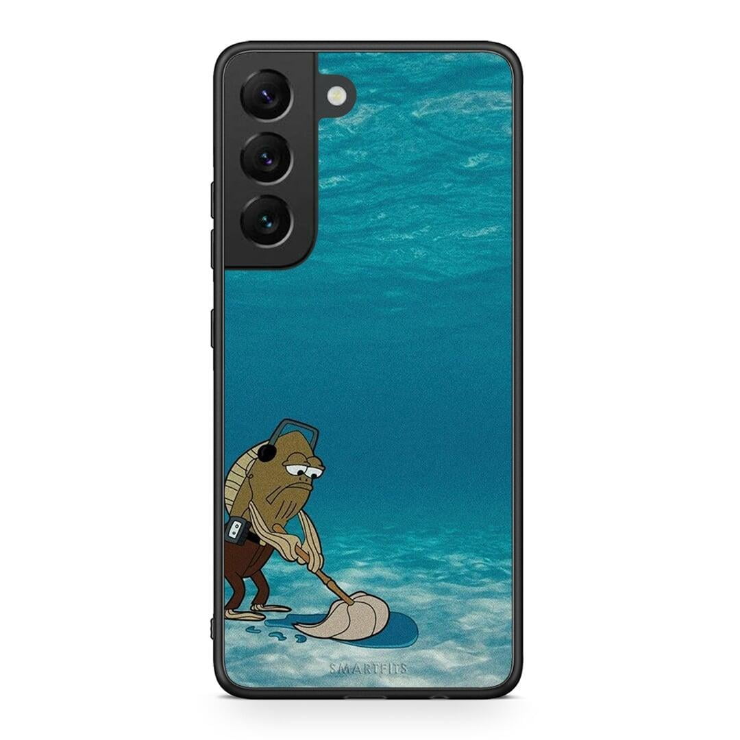 Samsung S22 Clean The Ocean Θήκη από τη Smartfits με σχέδιο στο πίσω μέρος και μαύρο περίβλημα | Smartphone case with colorful back and black bezels by Smartfits