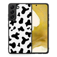 Thumbnail for Θήκη Samsung S22 Cow Print από τη Smartfits με σχέδιο στο πίσω μέρος και μαύρο περίβλημα | Samsung S22 Cow Print case with colorful back and black bezels