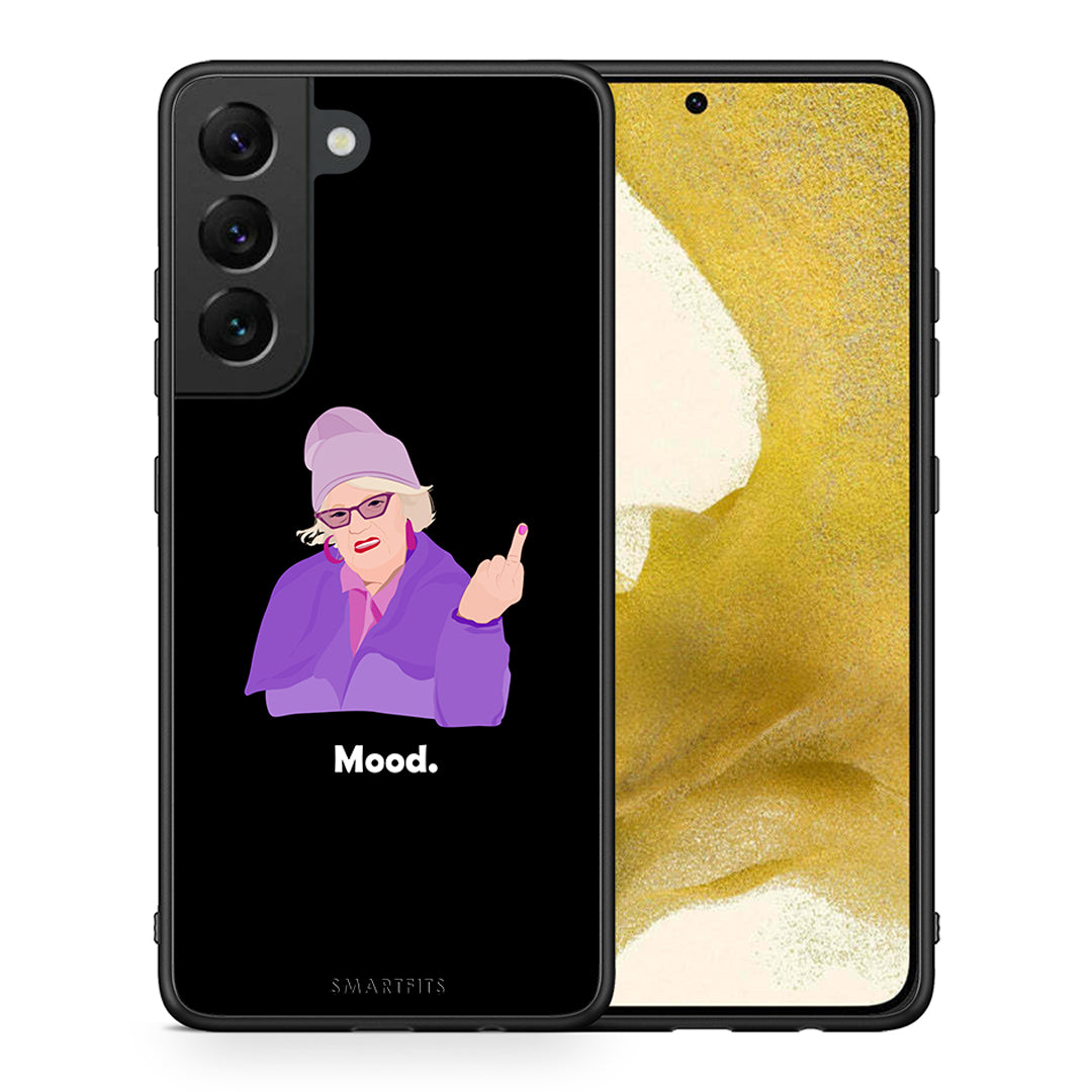 Θήκη Samsung S22 Grandma Mood Black από τη Smartfits με σχέδιο στο πίσω μέρος και μαύρο περίβλημα | Samsung S22 Grandma Mood Black case with colorful back and black bezels