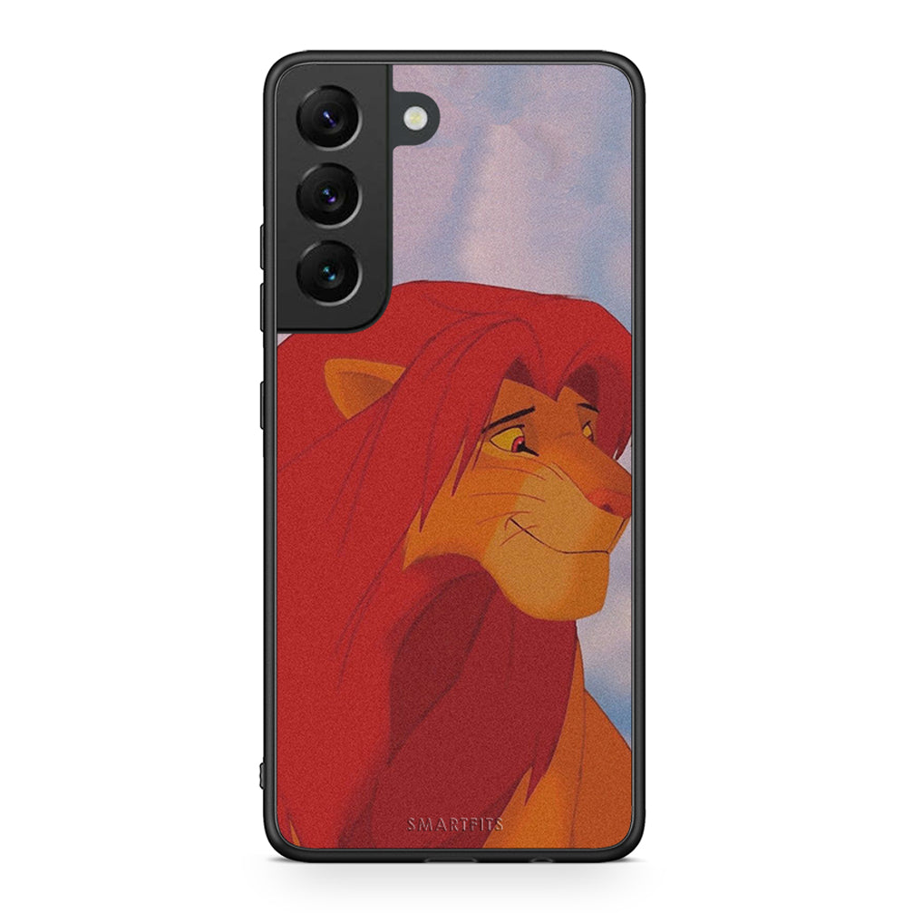 Samsung S22 Lion Love 1 Θήκη Αγίου Βαλεντίνου από τη Smartfits με σχέδιο στο πίσω μέρος και μαύρο περίβλημα | Smartphone case with colorful back and black bezels by Smartfits