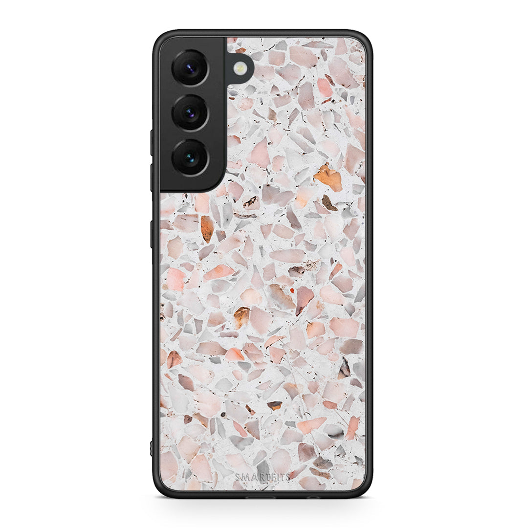 Samsung S22 Marble Terrazzo θήκη από τη Smartfits με σχέδιο στο πίσω μέρος και μαύρο περίβλημα | Smartphone case with colorful back and black bezels by Smartfits