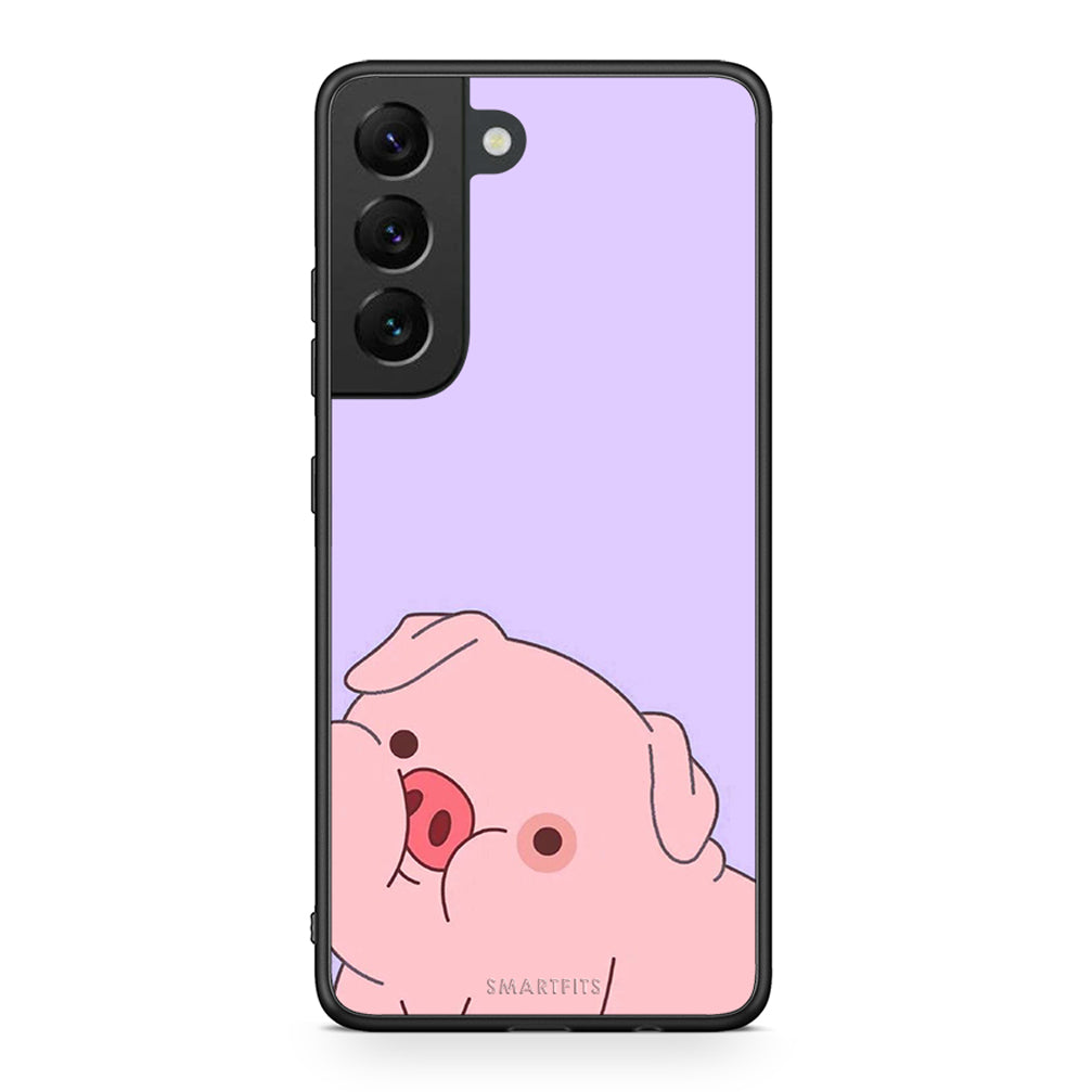 Samsung S22 Pig Love 2 Θήκη Αγίου Βαλεντίνου από τη Smartfits με σχέδιο στο πίσω μέρος και μαύρο περίβλημα | Smartphone case with colorful back and black bezels by Smartfits