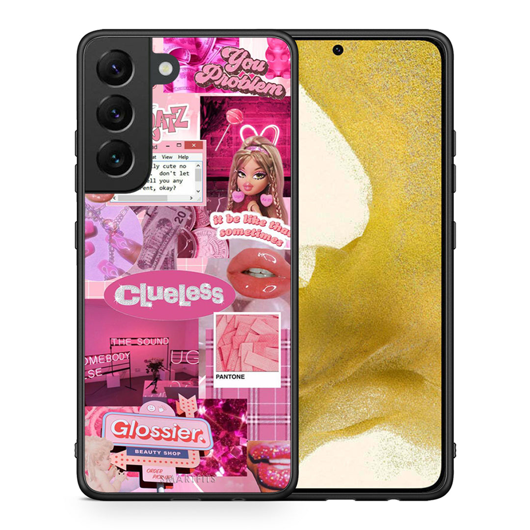 Θήκη Αγίου Βαλεντίνου Samsung S22 Pink Love από τη Smartfits με σχέδιο στο πίσω μέρος και μαύρο περίβλημα | Samsung S22 Pink Love case with colorful back and black bezels