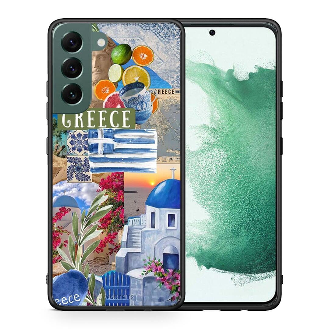 Θήκη Samsung S22 Plus All Greek από τη Smartfits με σχέδιο στο πίσω μέρος και μαύρο περίβλημα | Samsung S22 Plus All Greek case with colorful back and black bezels