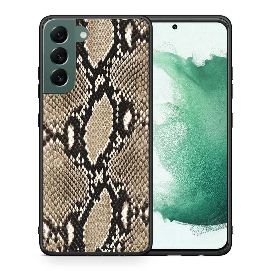 Θήκη Samsung S22 Plus Fashion Snake Animal από τη Smartfits με σχέδιο στο πίσω μέρος και μαύρο περίβλημα | Samsung S22 Plus Fashion Snake Animal case with colorful back and black bezels