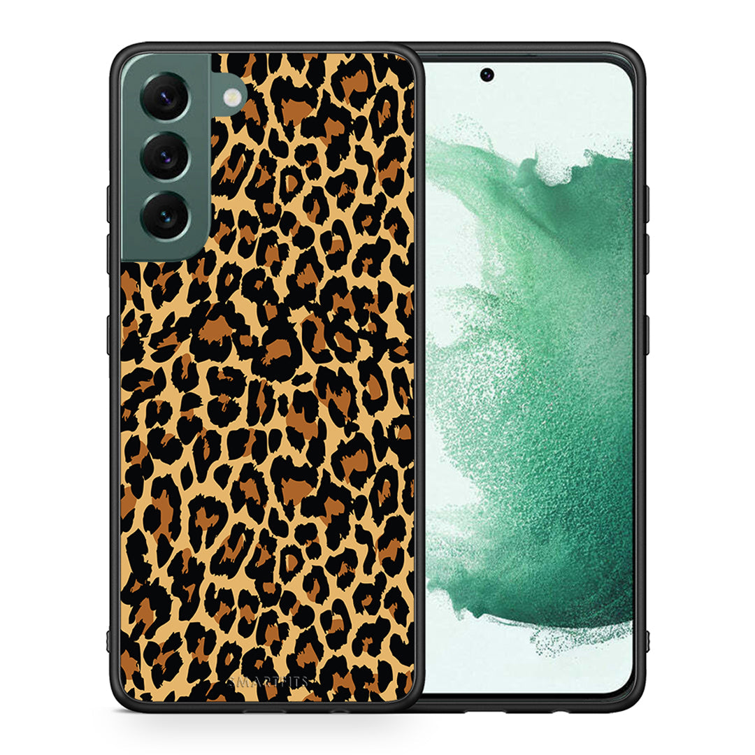 Θήκη Samsung S22 Plus Leopard Animal από τη Smartfits με σχέδιο στο πίσω μέρος και μαύρο περίβλημα | Samsung S22 Plus Leopard Animal case with colorful back and black bezels