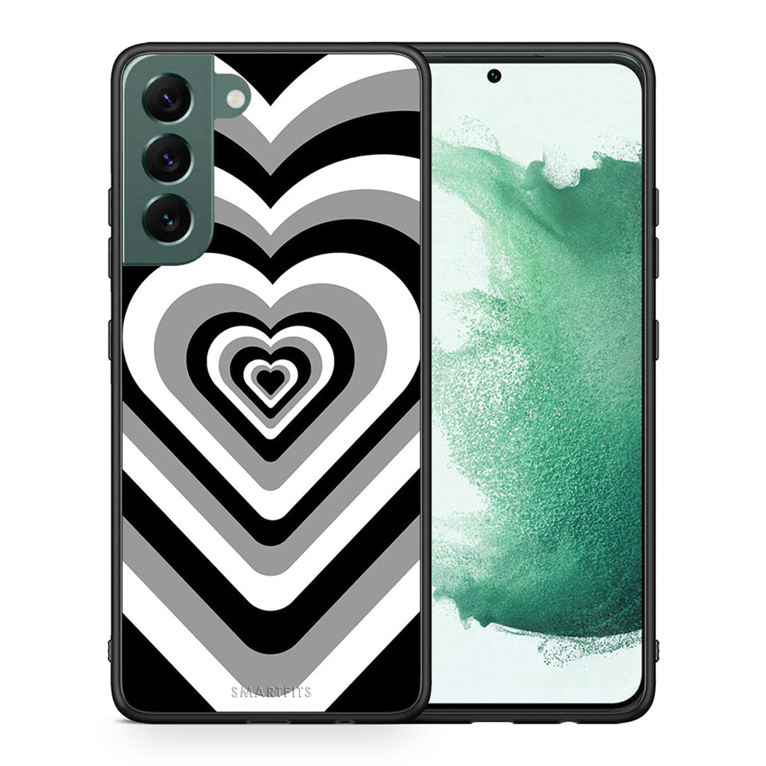 Θήκη Samsung S22 Plus Black Hearts από τη Smartfits με σχέδιο στο πίσω μέρος και μαύρο περίβλημα | Samsung S22 Plus Black Hearts case with colorful back and black bezels
