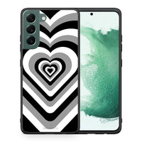 Thumbnail for Θήκη Samsung S22 Plus Black Hearts από τη Smartfits με σχέδιο στο πίσω μέρος και μαύρο περίβλημα | Samsung S22 Plus Black Hearts case with colorful back and black bezels