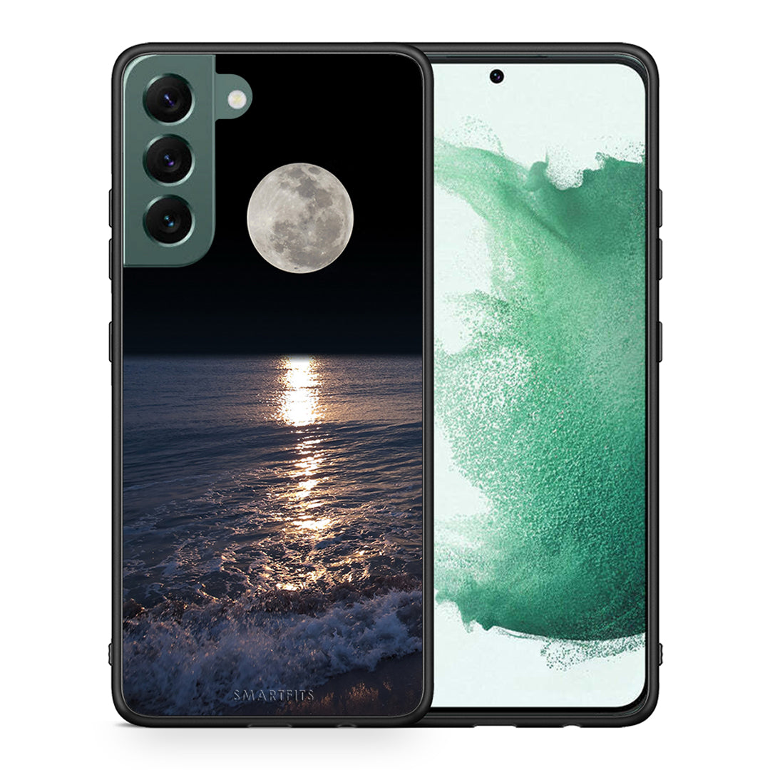 Θήκη Samsung S22 Plus Moon Landscape από τη Smartfits με σχέδιο στο πίσω μέρος και μαύρο περίβλημα | Samsung S22 Plus Moon Landscape case with colorful back and black bezels