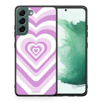 Thumbnail for Θήκη Samsung S22 Plus Lilac Hearts από τη Smartfits με σχέδιο στο πίσω μέρος και μαύρο περίβλημα | Samsung S22 Plus Lilac Hearts case with colorful back and black bezels