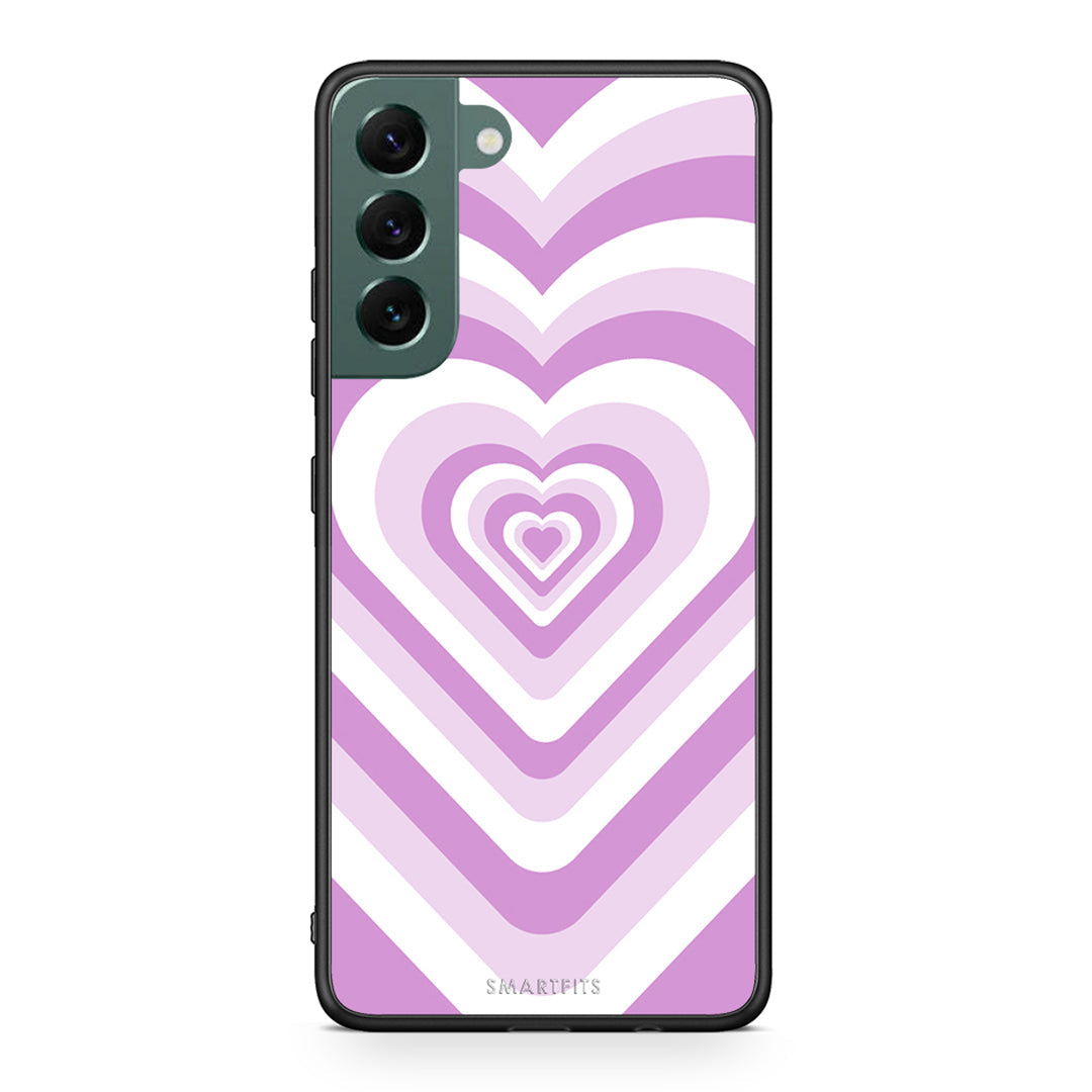 Samsung S22 Plus Lilac Hearts θήκη από τη Smartfits με σχέδιο στο πίσω μέρος και μαύρο περίβλημα | Smartphone case with colorful back and black bezels by Smartfits